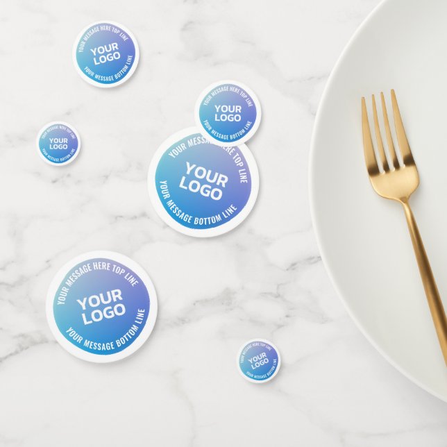 Your Logo | Blue to Purple Ombre & Circular Text Confetti (Group)
