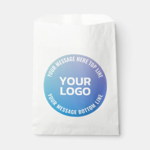 Your Logo Blue to Purple Ombre & Circular Text Favour Bags