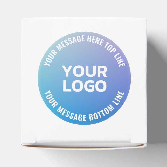Your Logo | Blue to Purple Ombre & Circular Text Favour Box (Top)