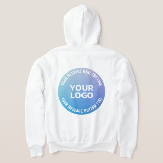 Your Logo | Blue to Purple Ombre & Circular Text Hoodie
