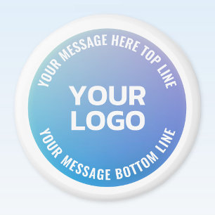 Your Logo Blue to Purple Ombre & Circular Text Magnet