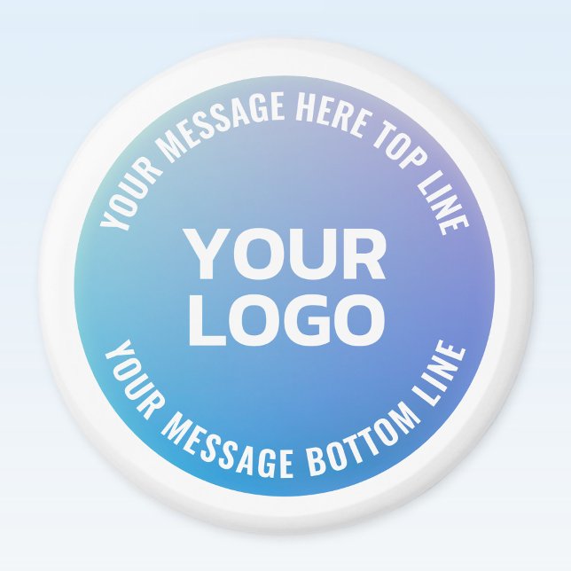 Your Logo | Blue to Purple Ombre & Circular Text Magnet (Creator Uploaded)