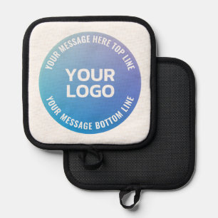 Your Logo Blue to Purple Ombre & Circular Text Pot Holder