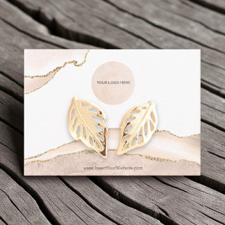Your Logo Blush & Gold Large Business Card