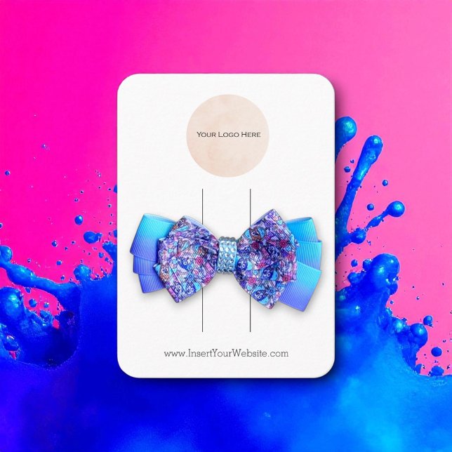 Your Logo Bow Hair Clip Display Card Vertical (Creator Uploaded)