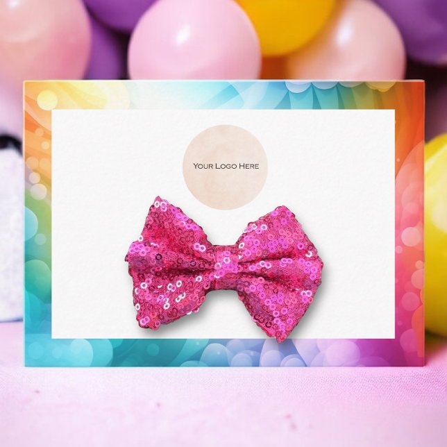 Your Logo Bow Hair Clip Rainbow Display Card  (Creator Uploaded)