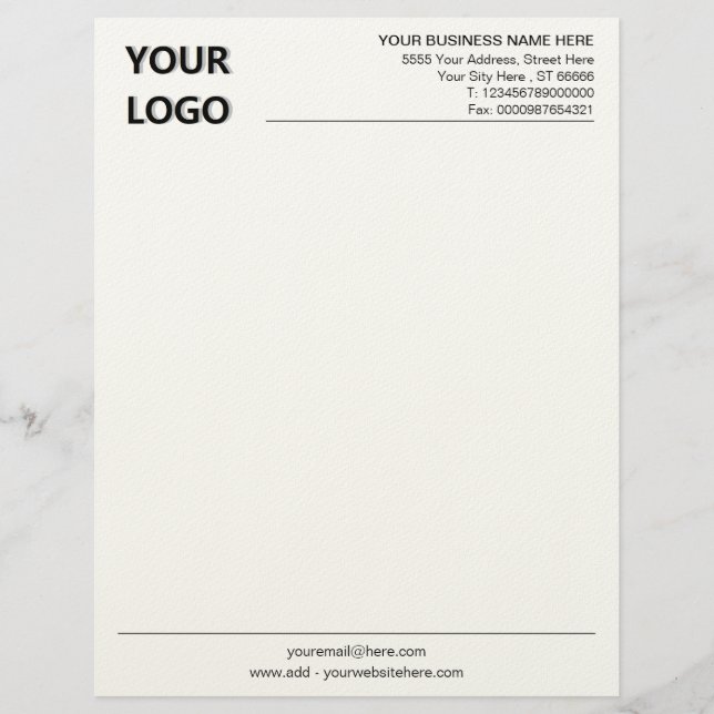 Your Logo Branded Letterhead Example with QR Code (Front)