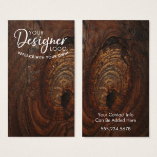 Your Logo Brown Wood Earring Holder Card