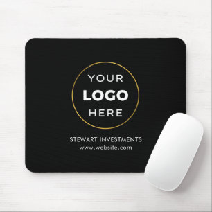 Your Logo Business Corporate Black Mouse Pad