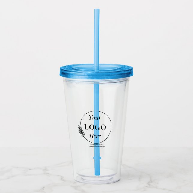 Your Logo | Business Corporate Minimalist Elegance Acrylic Tumbler (Front)