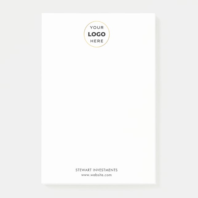 Your Logo Business Corporate White Post-it Notes (Front)