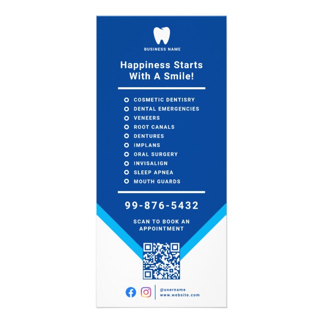 Your Logo | Business Dentist Modern Minimalist Rack Card (Front)