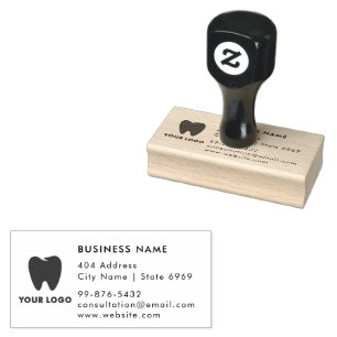 Your Logo   Business Dentist Modern Minimalist Rubber Stamp