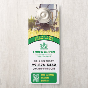 Your Logo Business Lawn Care Service Door Hanger
