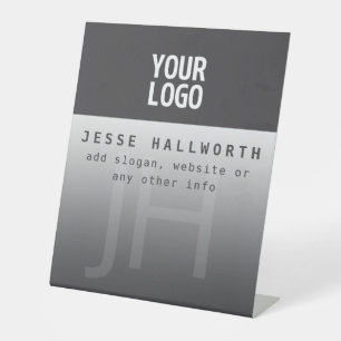 Your Logo, Business Name & Monogram Pedestal Sign