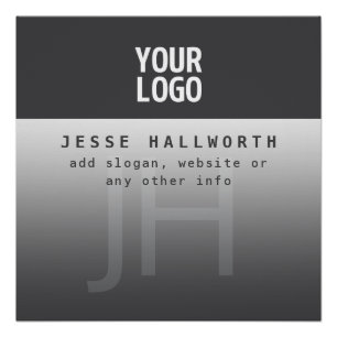 Your Logo, Business Name & Monogram Poster