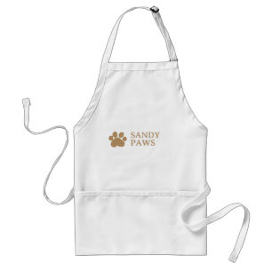 Your Logo Business Name Paw Print Dog Pet Grooming Standard Apron