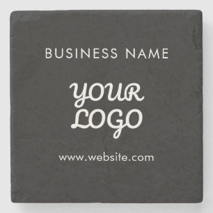 Your Logo Business Name & Website or Slogan Stone Coaster