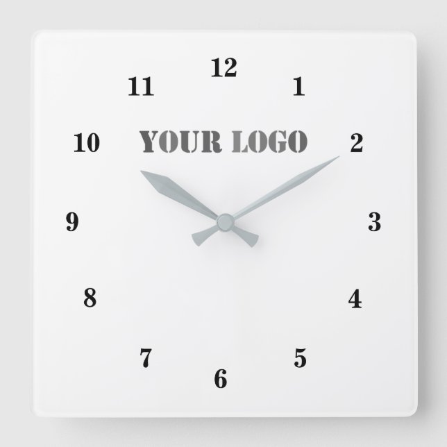 Your Logo Business Office Personalised Promotional Square Wall Clock (Front)