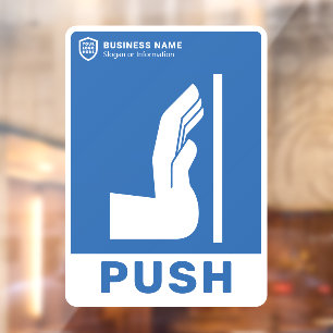 Your Logo Business Push To Open Door