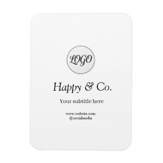 your logo company name subtitle website social magnet