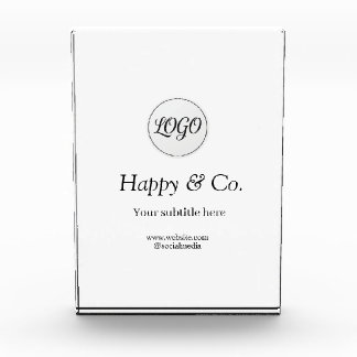 your logo company name subtitle website social photo block