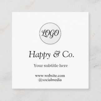 your logo company name subtitle website social square business card