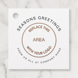 Your logo Company Seasons Greetings Christmas Favour Tags