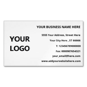 Your Logo Contact Information Business Card Magnet