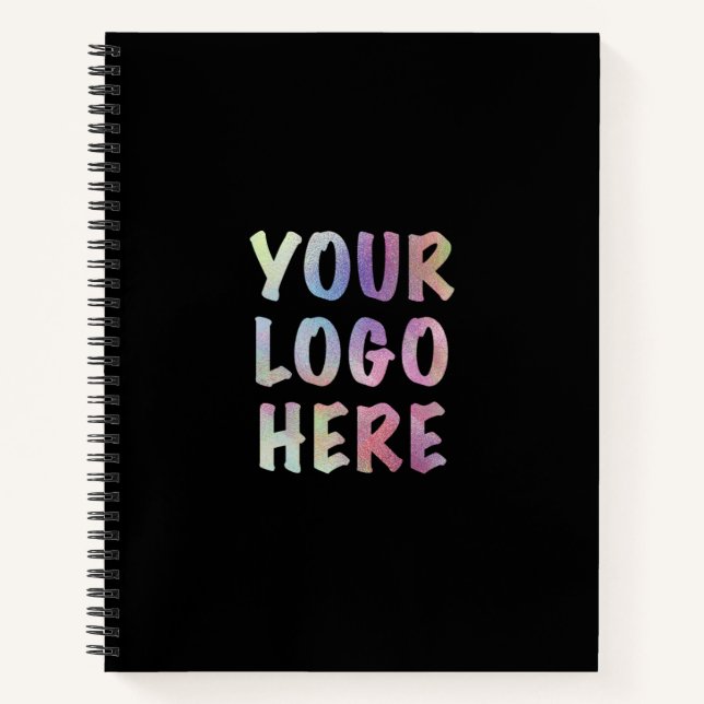 Your Logo Custom Black Notebook (Front)