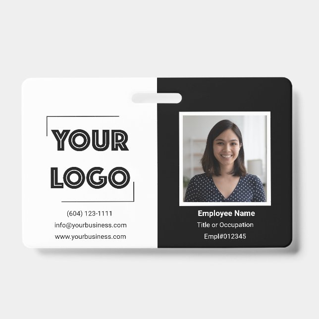 Your Logo Custom Business Marketing Employee ID Badge (Front)