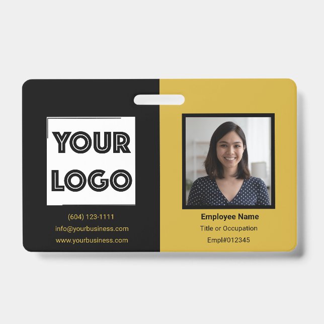 Your Logo Custom Business Marketing Employee ID Badge (Front)