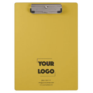 Your Logo Custom Business Marketing Gold Clipboard