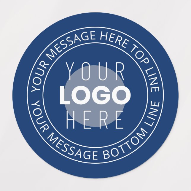 Your Logo & Customisable Circular Text | Navy Blue (Design 1)