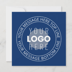 Your Logo & Customisable Circular Text Navy Blue Card