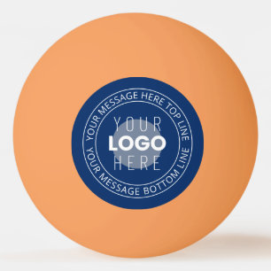 Your Logo & Customisable Circular Text   Navy Blue Ping Pong Ball