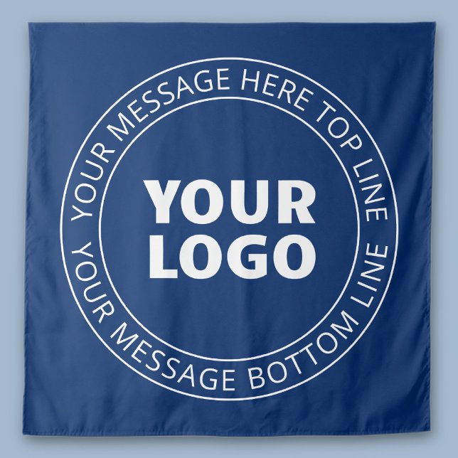 Your Logo & Customisable Circular Text | Navy Blue Tapestry (Creator Uploaded)