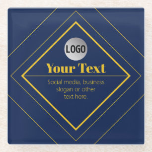 Your Logo & Customisable Design Template Glass Coaster