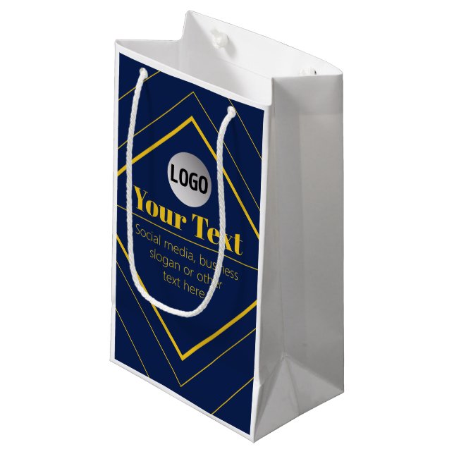 Your Logo & Customisable Design Template Small Gift Bag (Front Angled)