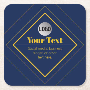 Your Logo & Customisable Design Template Square Paper Coaster