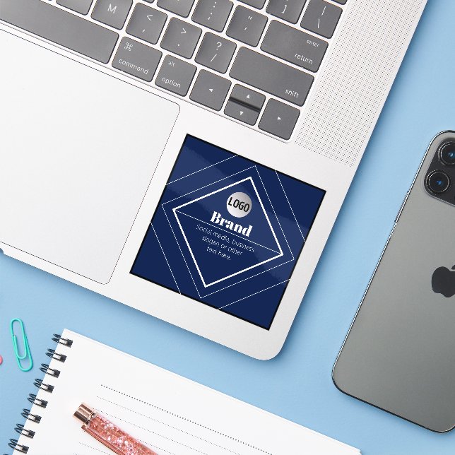 Your Logo & Customisable Modern Design | Navy Blue (Laptop w/ iPhone)