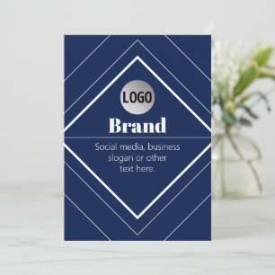 Your Logo & Customisable Modern Design Navy Blue