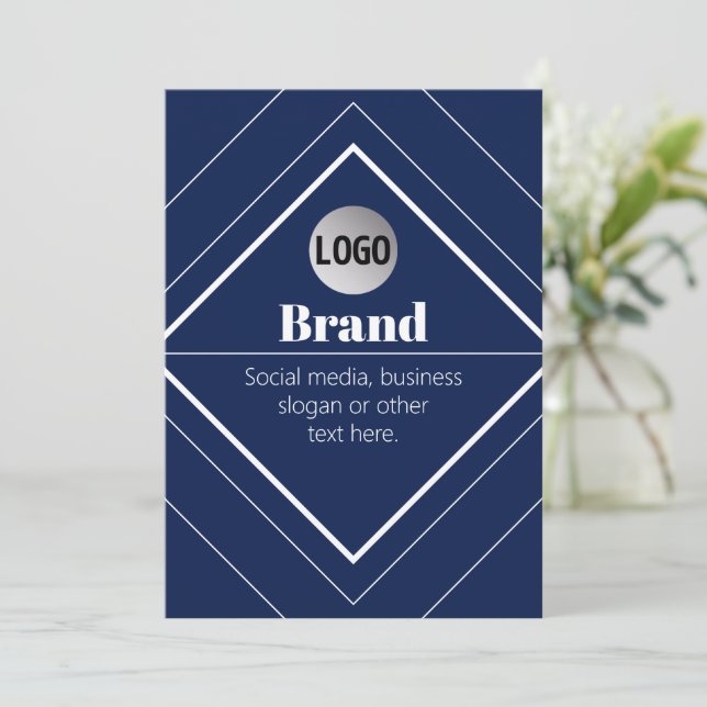 Your Logo & Customisable Modern Design | Navy Blue (Standing Front)
