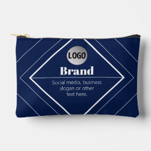 Your Logo & Customisable Modern Design Navy Blue Accessory Pouch