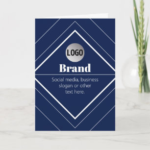 Your Logo & Customisable Modern Design   Navy Blue Card