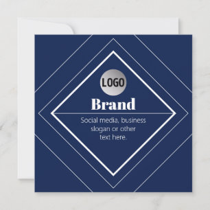 Your Logo & Customisable Modern Design Navy Blue Invitation