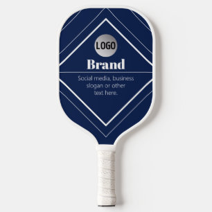 Your Logo & Customisable Modern Design Navy Blue Pickleball Paddle