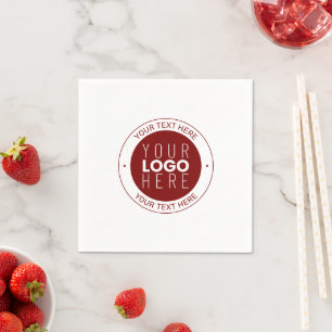 Your Logo & Customisable Text Deep Red/DIY Colou Napkin