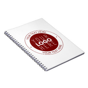 Your Logo & Customisable Text Deep Red/DIY Colou Notebook
