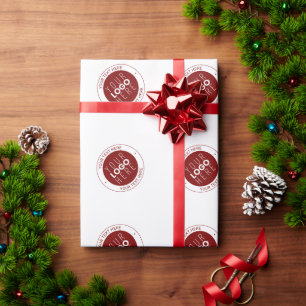 Your Logo & Customisable Text Deep Red/DIY Colou Wrapping Paper